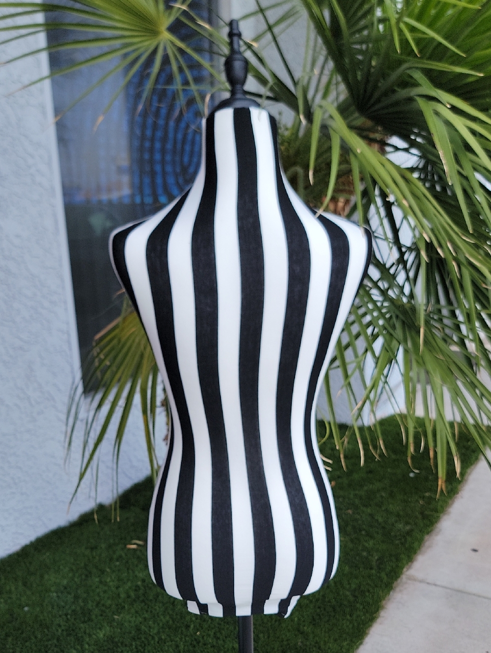 Black and White stripe Female Mannequin Cloth Cover - Picture 3 of 12